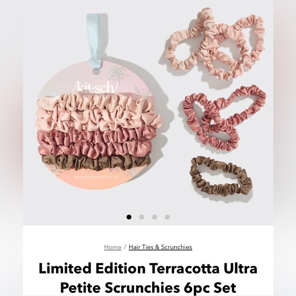 Kitsch Accessories - NWT *Limited Edition* Kitsch Terracotta Ultra Petite Scrunchies 6pc Set